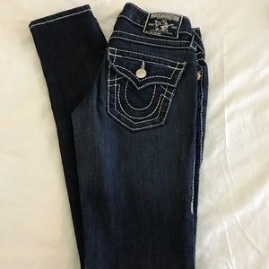 True Religion size 24 skinny jeans.
